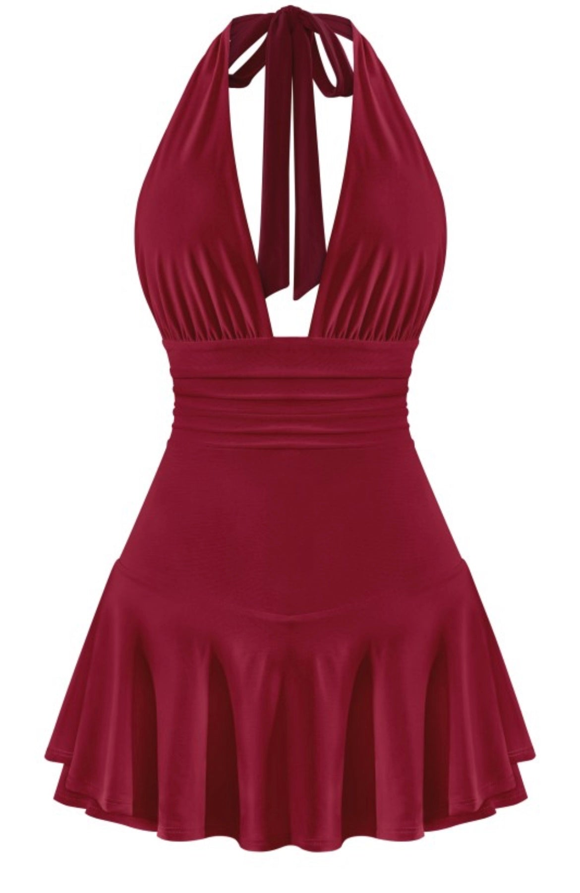 Halter Burgundy Romper